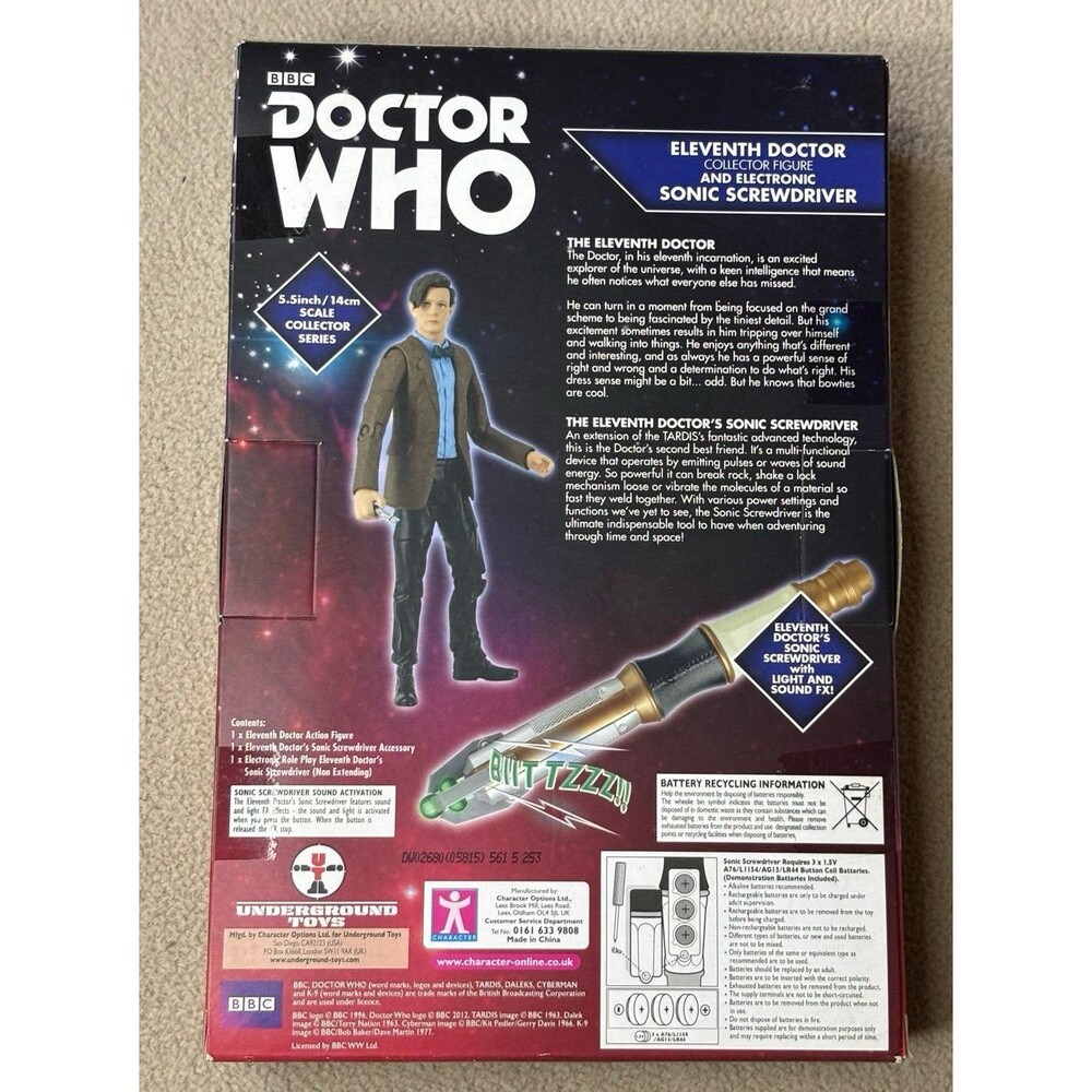 New Underground Toys Doctor Who 2011 Eleventh Doctor Figure & Sonic Screwdriver - Picture 4 of 7